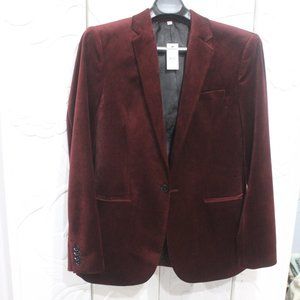 MEN'S EXPRESS BLAZER DEEP BURGUNDY 38 REGULAR